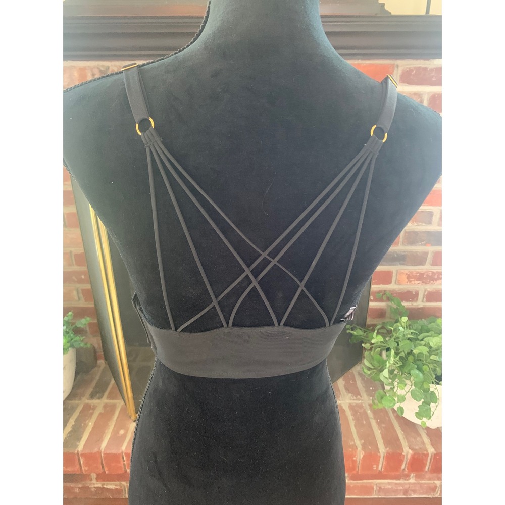 Victoria's Secret Luxe‎ Lingerie Starburst Sheer Unlined Black Plunge Bra 34 DD - Picture 2 of 13